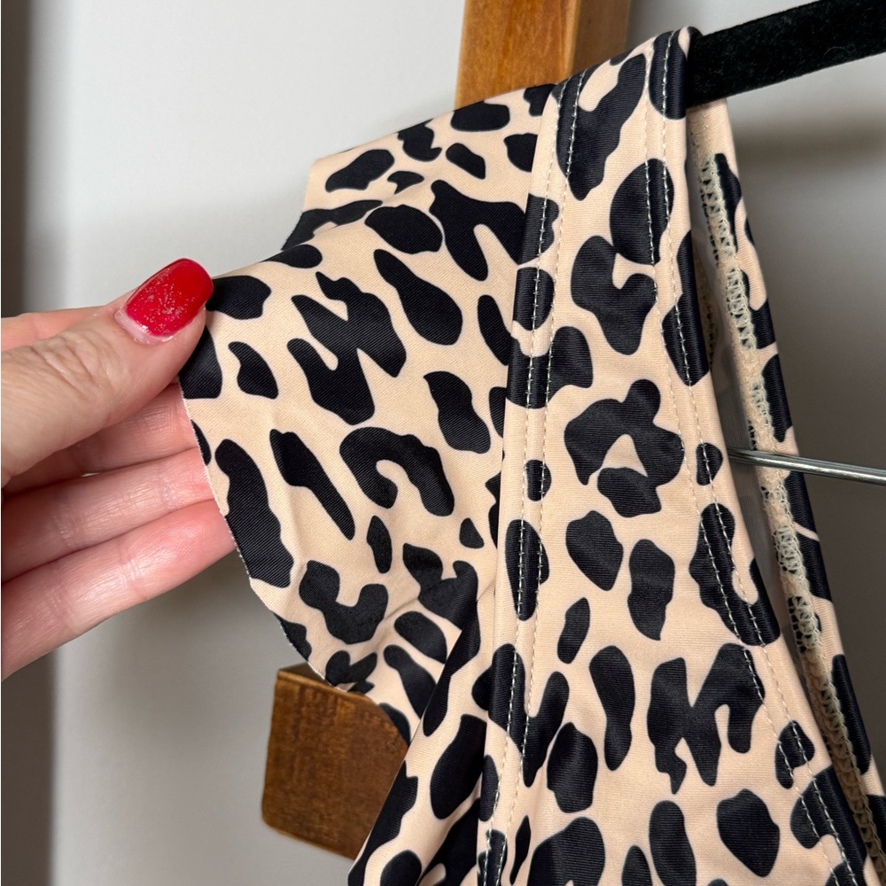 Leopard Ruffle Trim Tankini Top - Picture 3 of 5